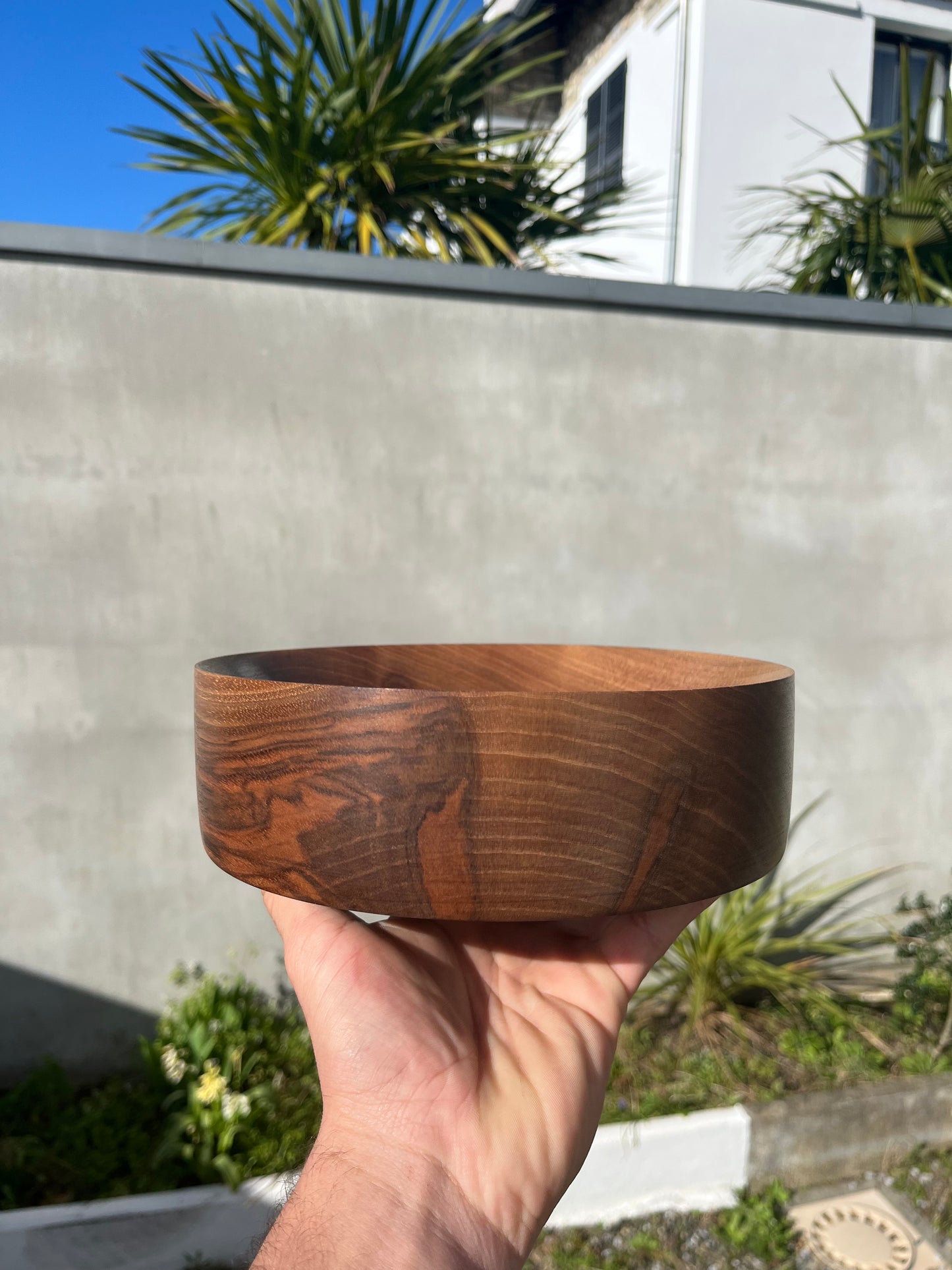 Set de 3 assiettes creuses en noyer massif – 21,5 cm